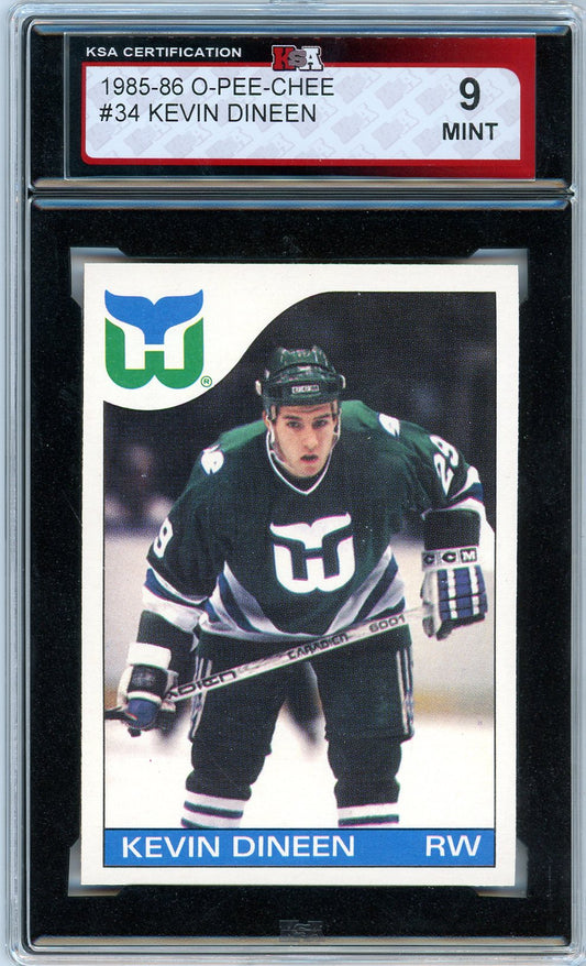 1985/86 OPC O-Pee-Chee Kevin Dineen Graded Card #34 KSA 9
