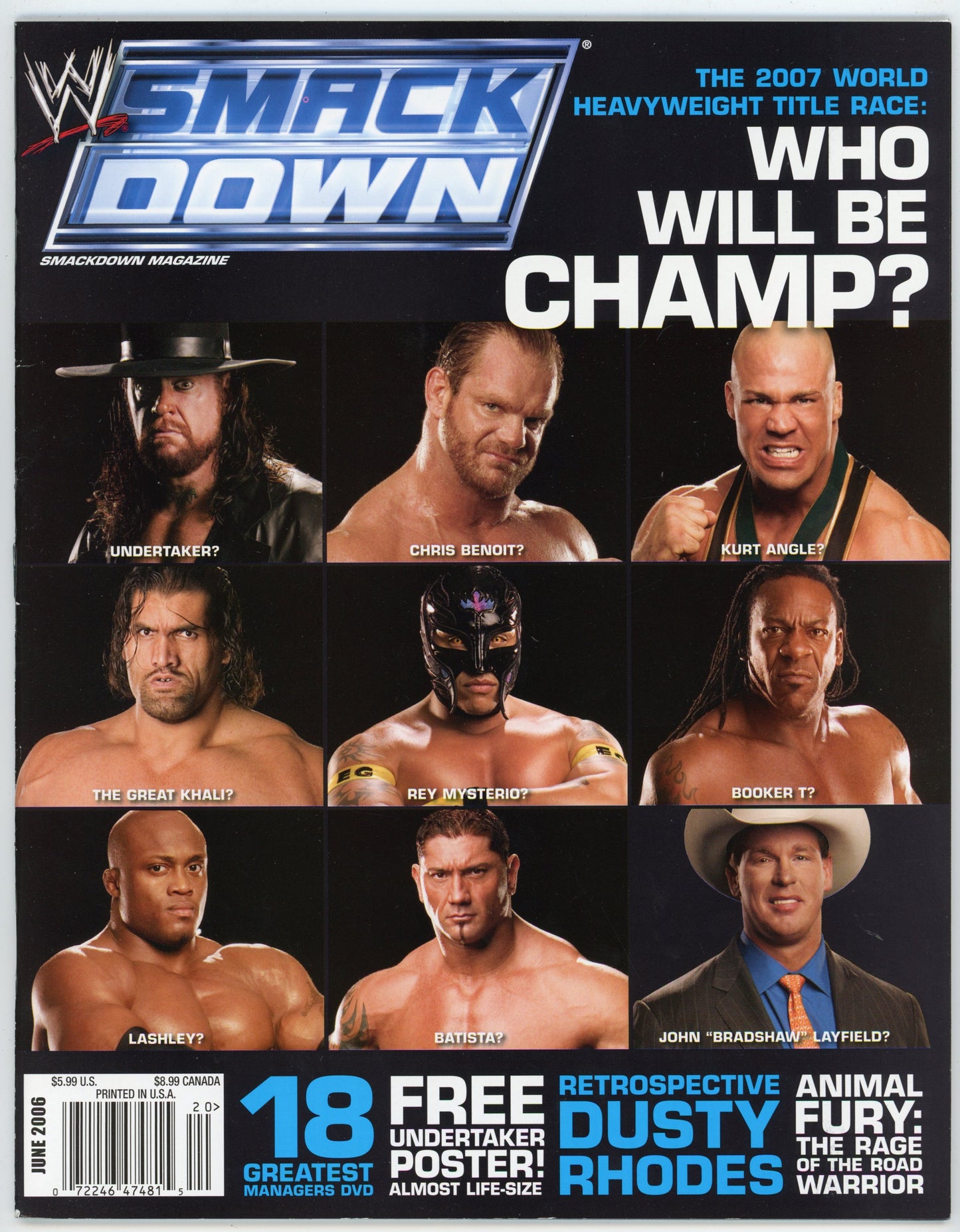 WWE SmackDown Magazine Vintage Wrestling Magazine (June 2006) 2007 World Heavyweight Title Issue