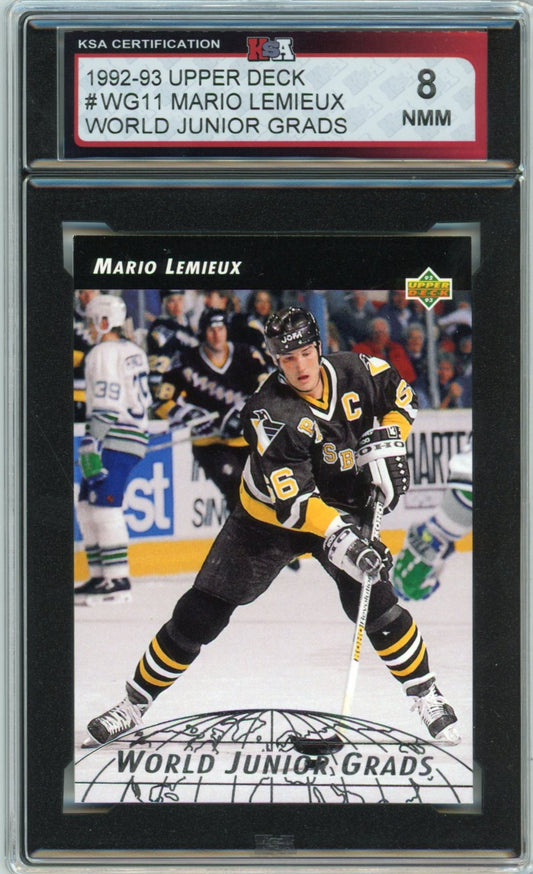 1992/93 Upper Deck Mario Lemieux World Junior Grads Graded Hockey Card #WG11 KSA 8