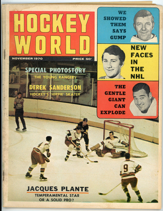 Vintage Hockey World Magazine (November, 1970) Jacques Plante