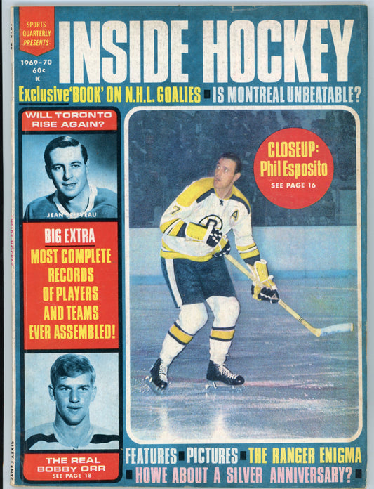 1969-70 Sports Quarterly Inside Hockey Magazine Phil Esposito, Bobby Orr