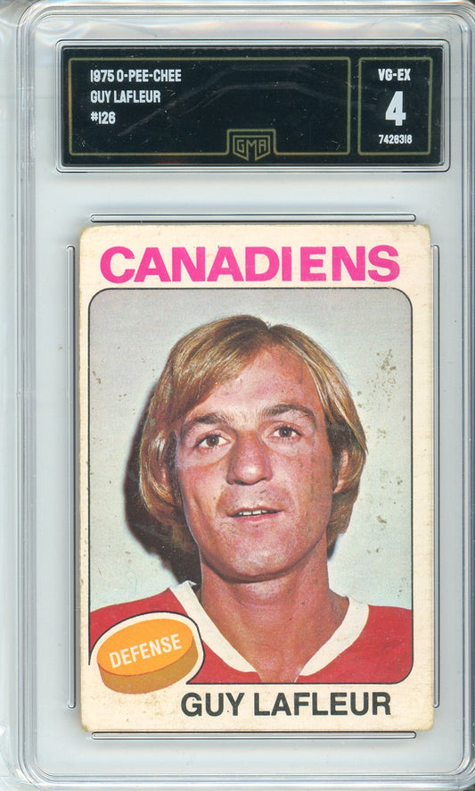 1975 OPC Guy LaFleur #126 Graded Hockey Card GMA 4