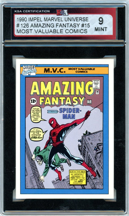 1990 Impel Marvel Universe Amazing Fantasy #15 MVC #126 Graded Card KSA 9