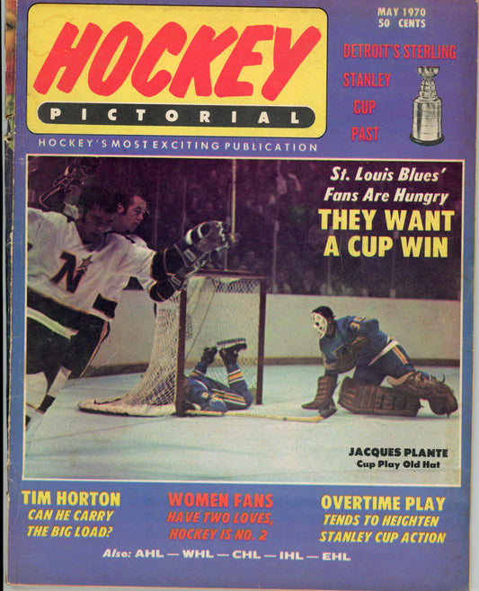 Vintage Hockey Pictorial Magazine (May, 1970) Jacques Plante