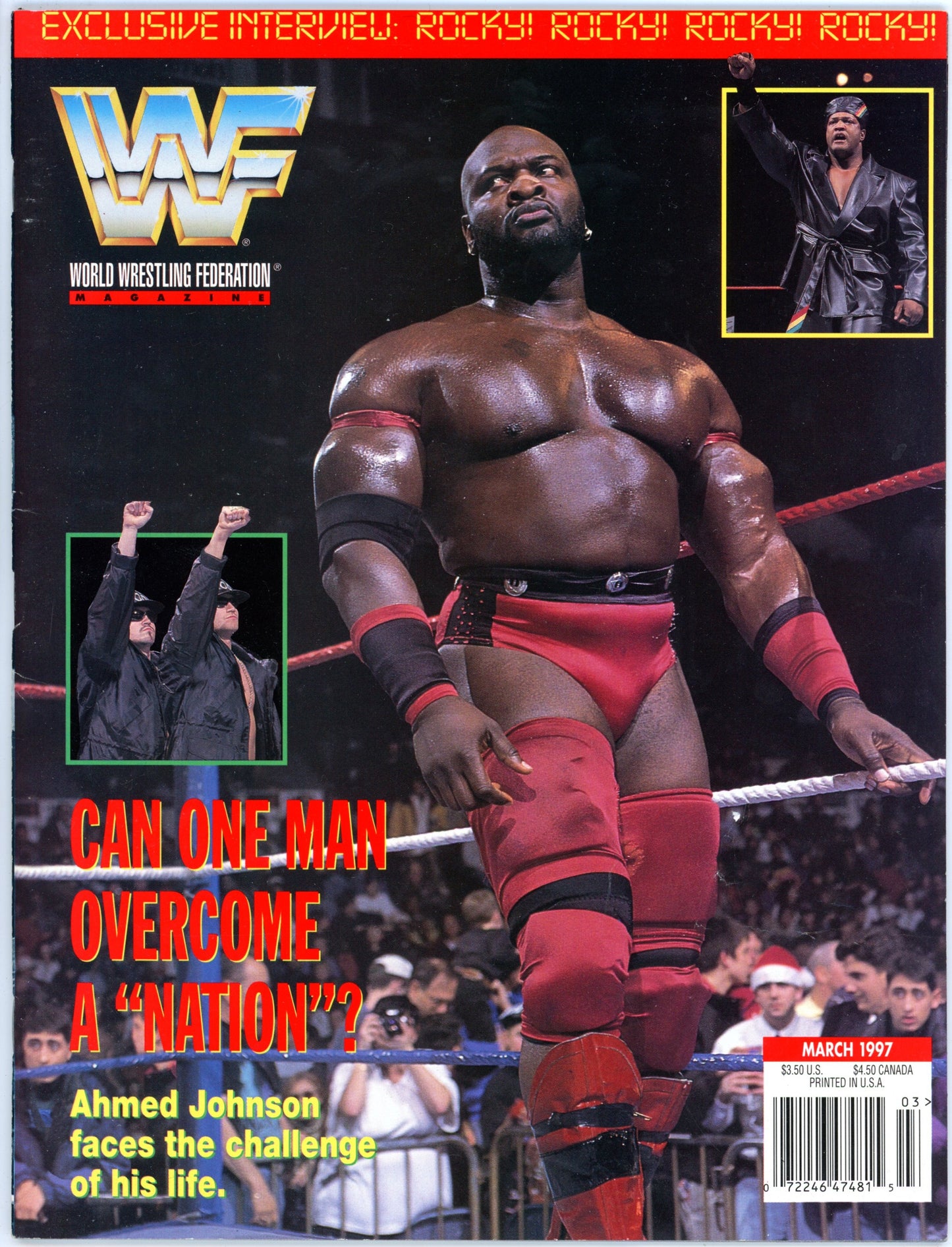 WWF WWE Vintage Wrestling Magazine (March 1997) Ahmed Johnson Cover