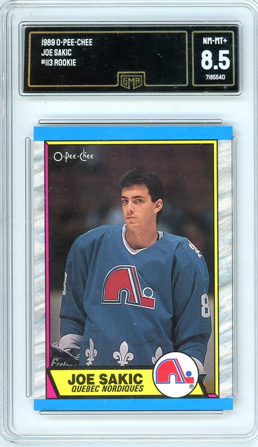 1989 O-Pee-Chee Joe Sakic Graded Rookie Card #113 GMA 8.5