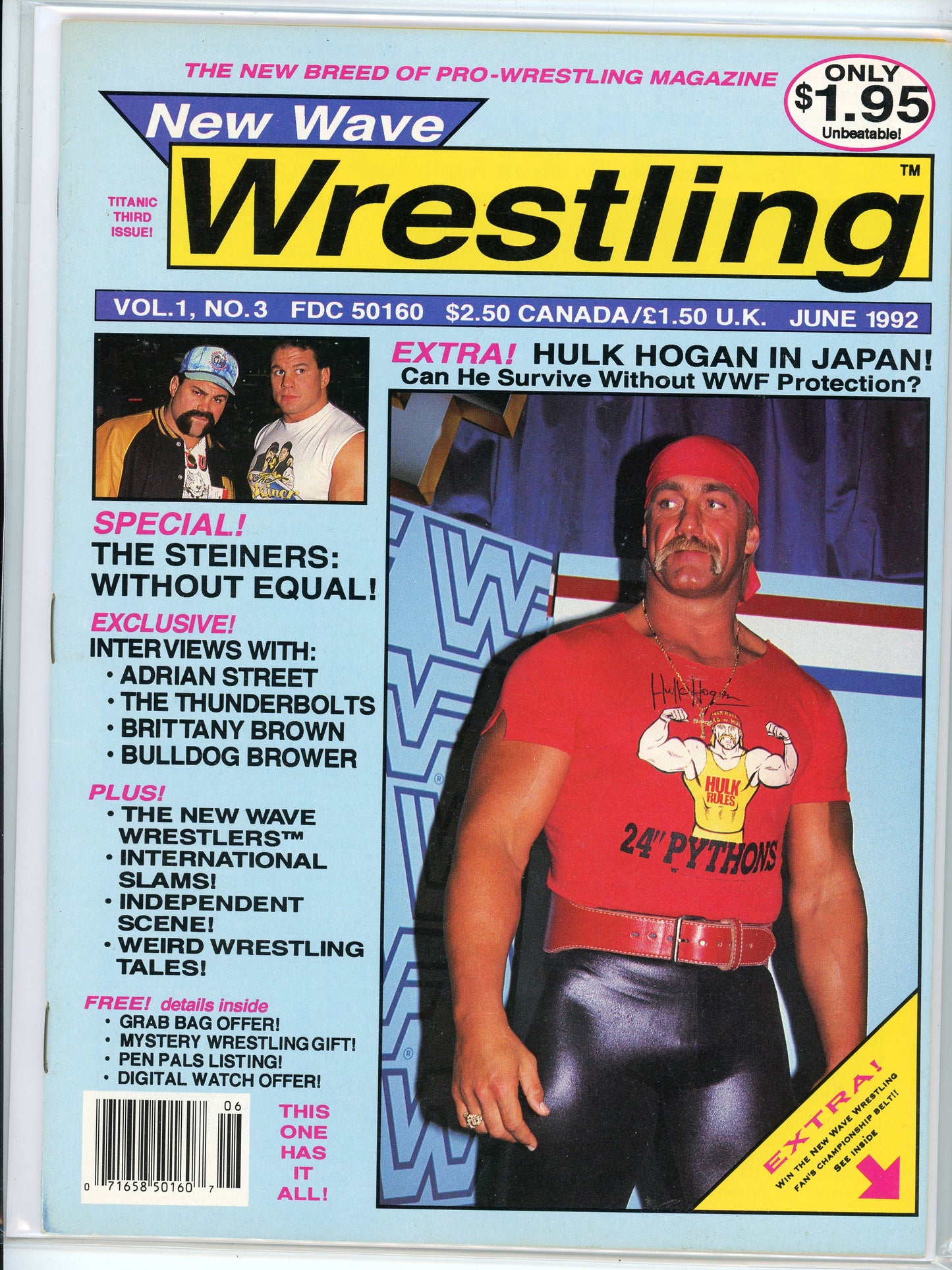 New Wave Wrestling Vintage Magazine (June, 1992) Hulk Hogan in Japan