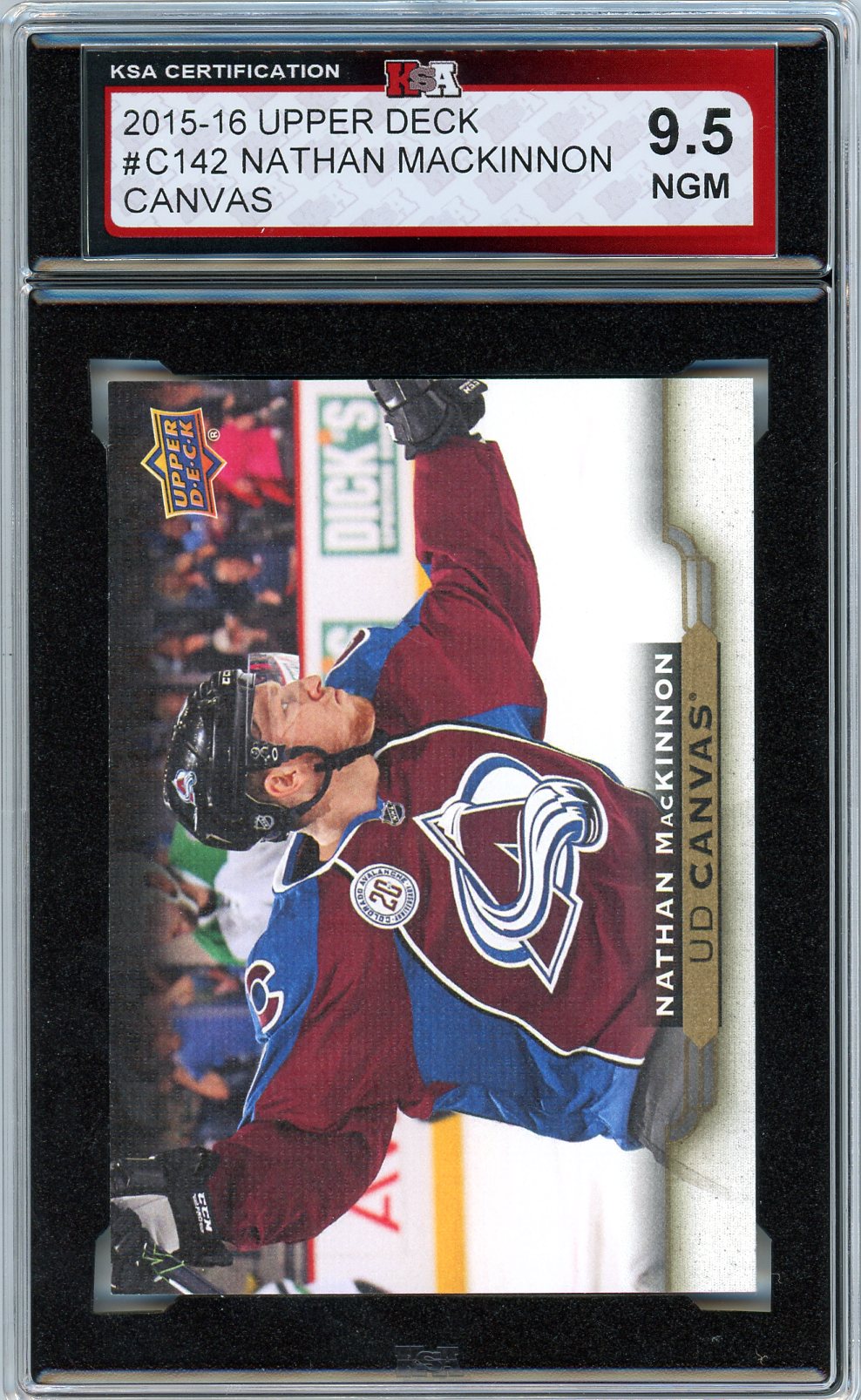 2015/16 Upper Deck Canvas Nathan MacKinnon Graded Card #C142 KSA 9.5