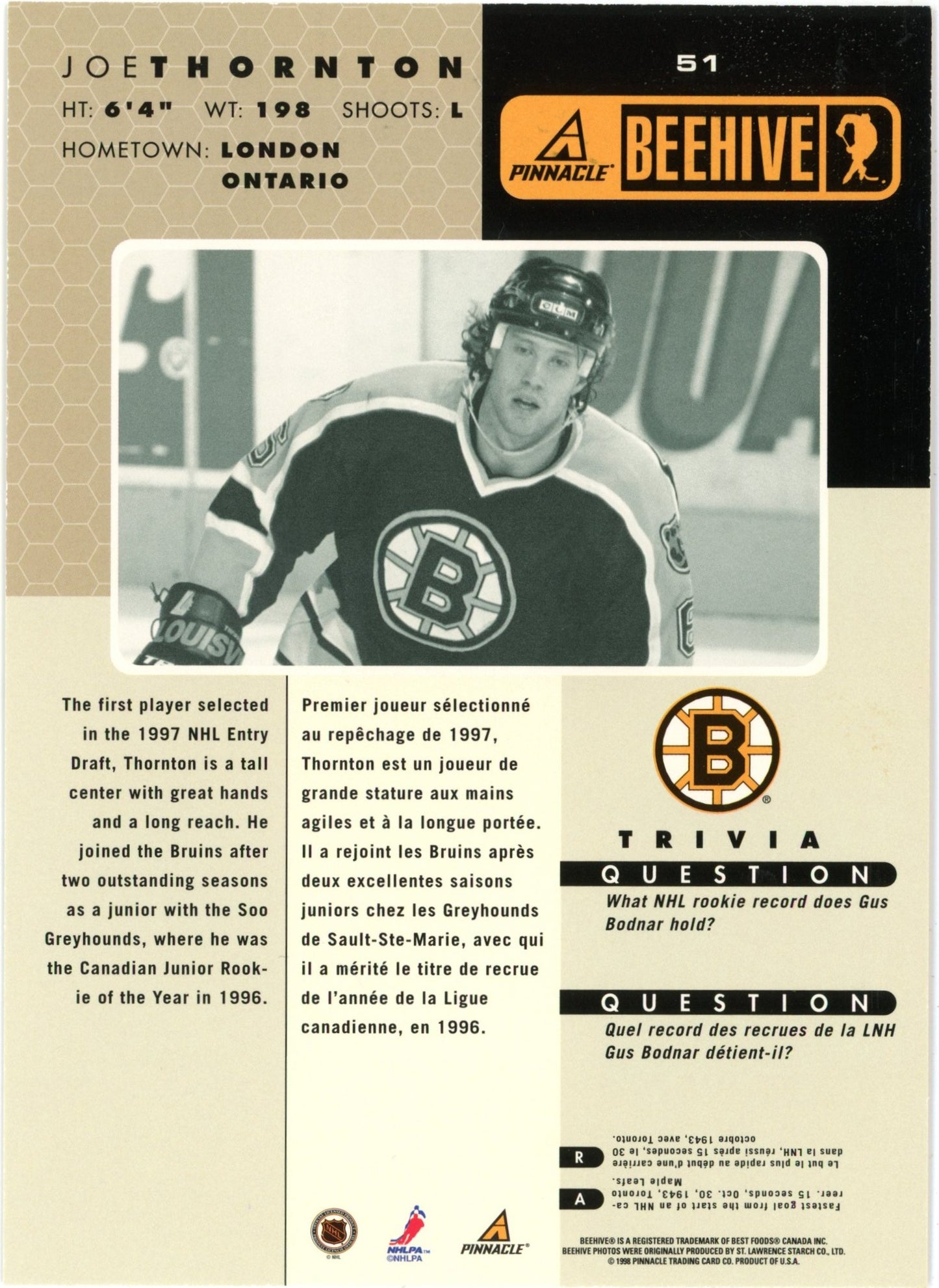 1997/98 Pinnacle Beehive 5" x 7" Oversize NHL Hockey Card Complete Set (75 Cards)