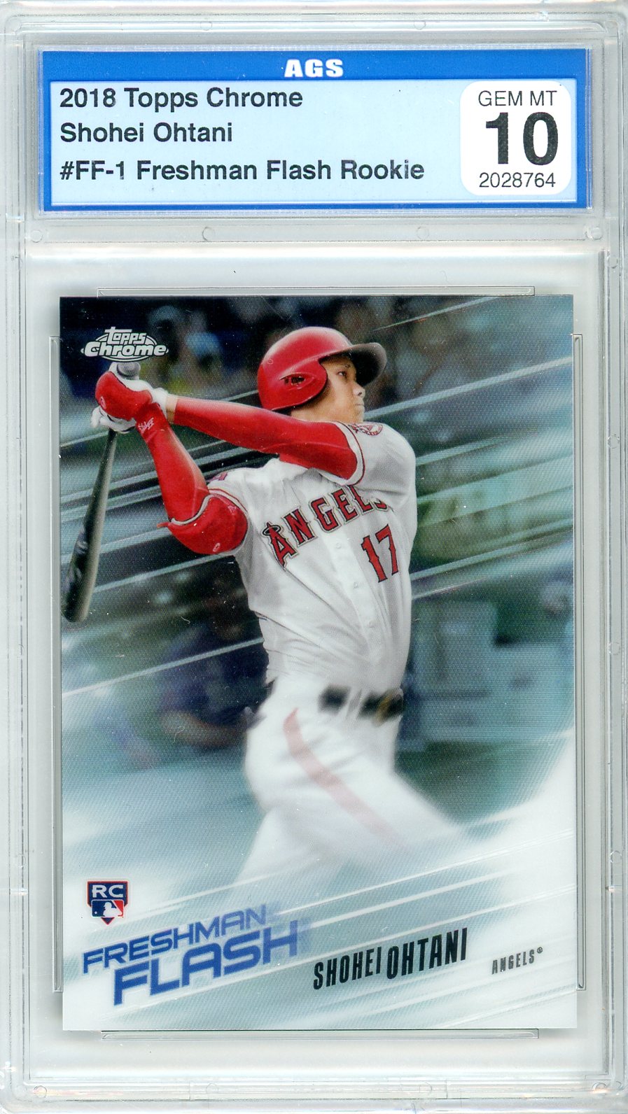 2018 Topps Chrome Shohei Ohtani Graded Rookie Card #FF-1 AGS 10