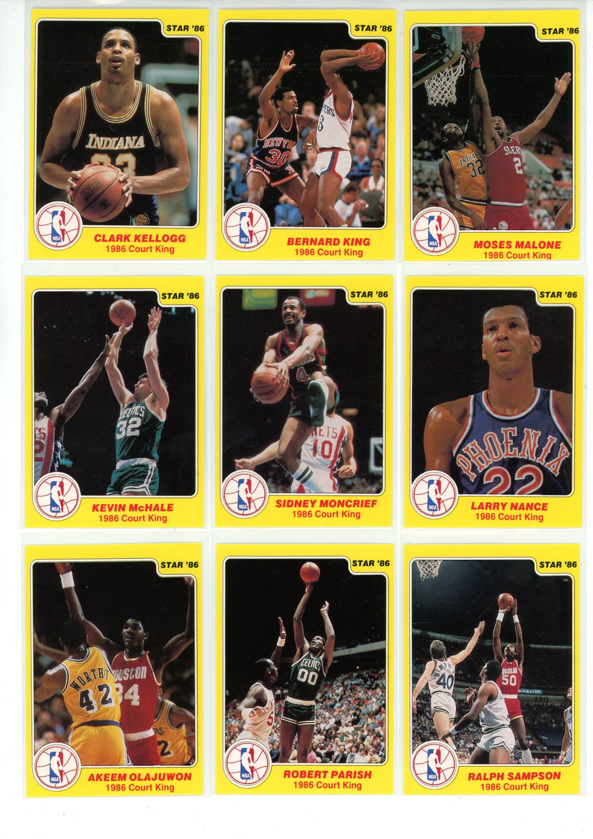 1986 Star Company Court Kings Basketball Complete Set. (33 Cards) EX/NMT Michael Jordan Rookie