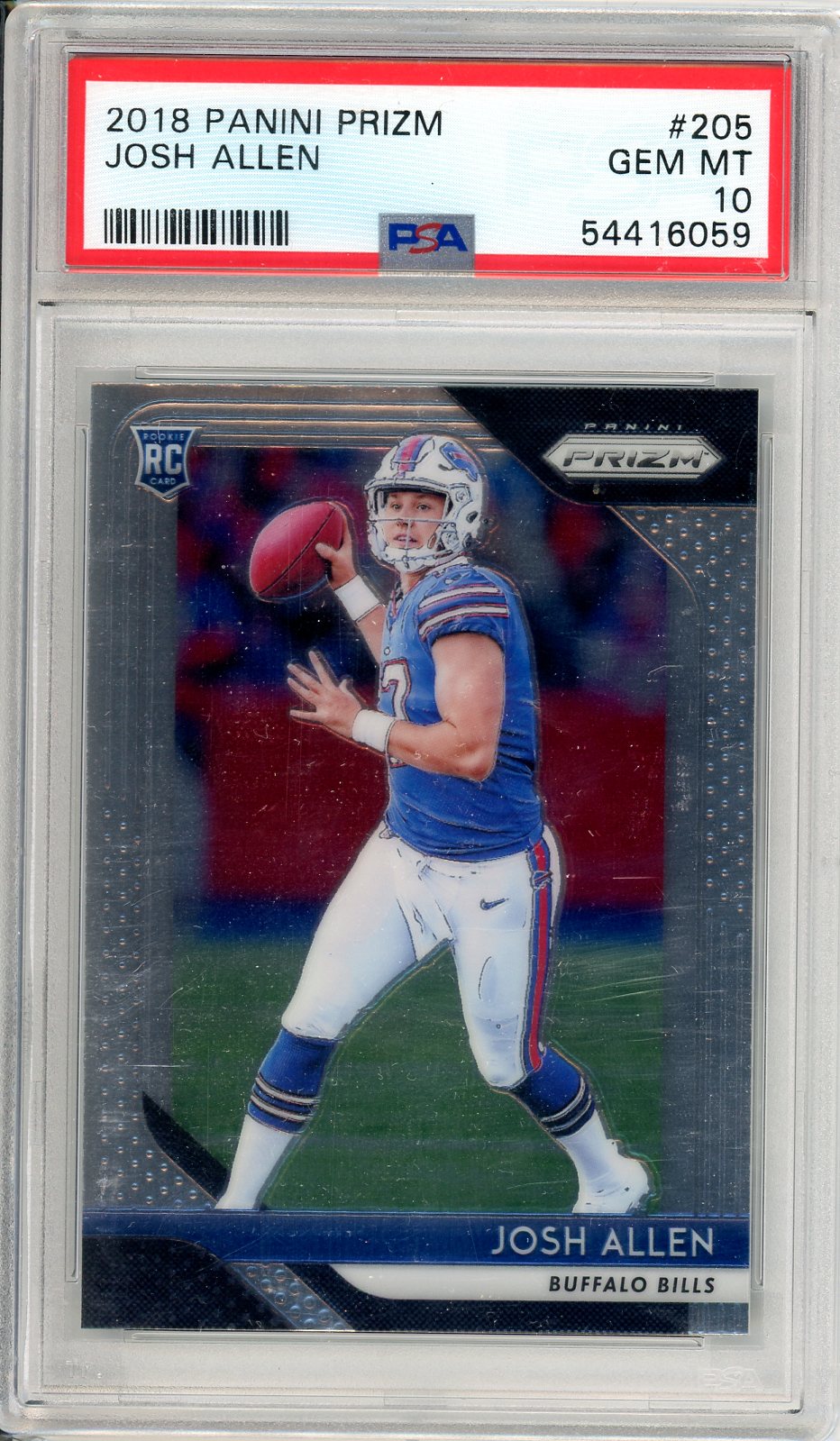 2018 Panini Prizm Josh Allen Graded Rookie Card #205 PSA 10