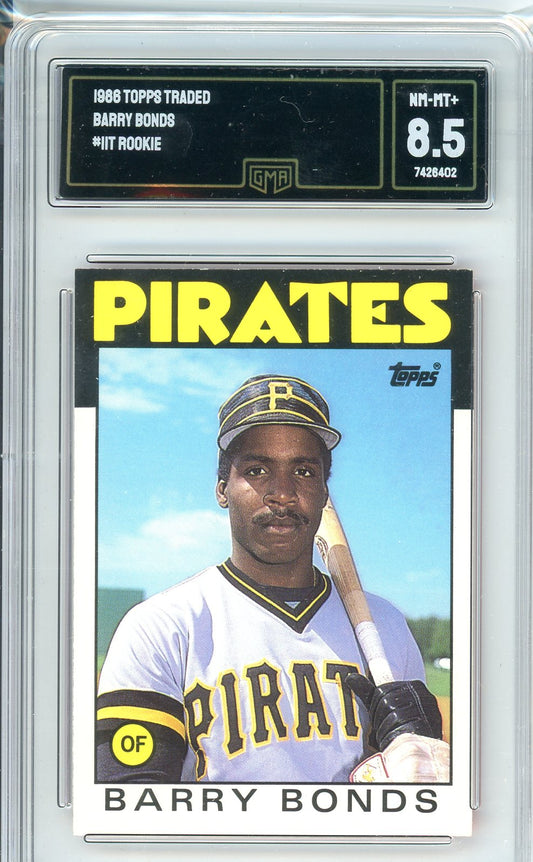 1986 Topps Traded Barry Bonds #11T Graded Rookie Card GMA 8.5