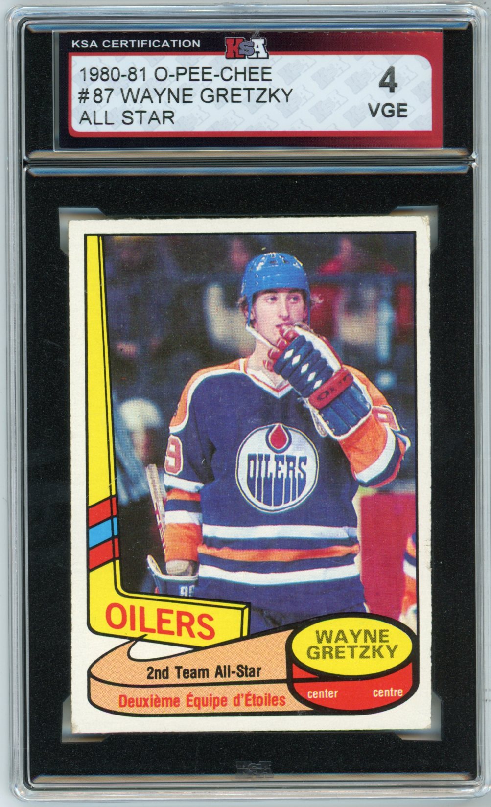 1980/81 OPC O-Pee-Chee Wayne Gretzky All Star Graded Hockey Card #87 KSA 4