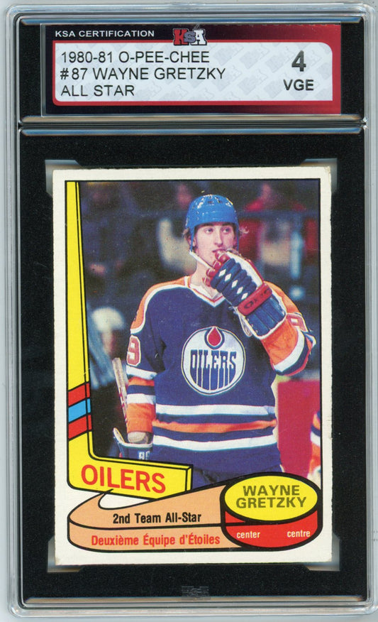 1980/81 OPC O-Pee-Chee Wayne Gretzky All Star Graded Hockey Card #87 KSA 4