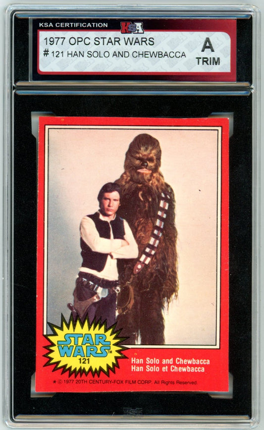 1977 OPC O-Pee-Chee Star Wars "Han Solo and Chewbacca" #121 Graded Card KSA Authentic