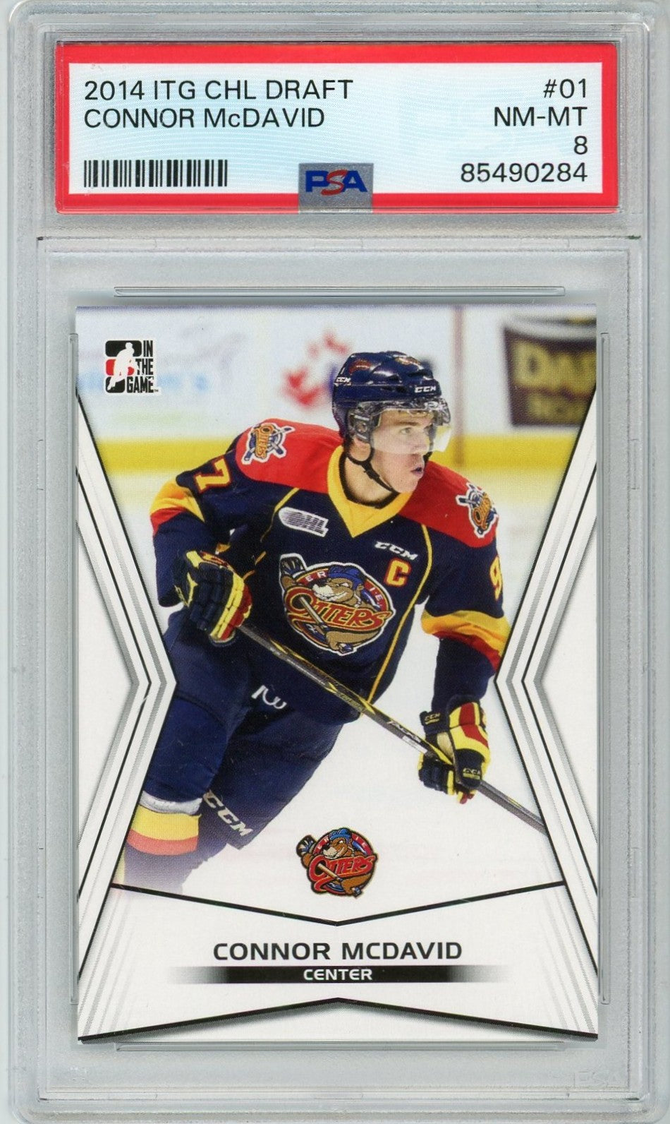 2014 In The Game CHL Draft Connor McDavid Graded Rookie Card #01 PSA 8