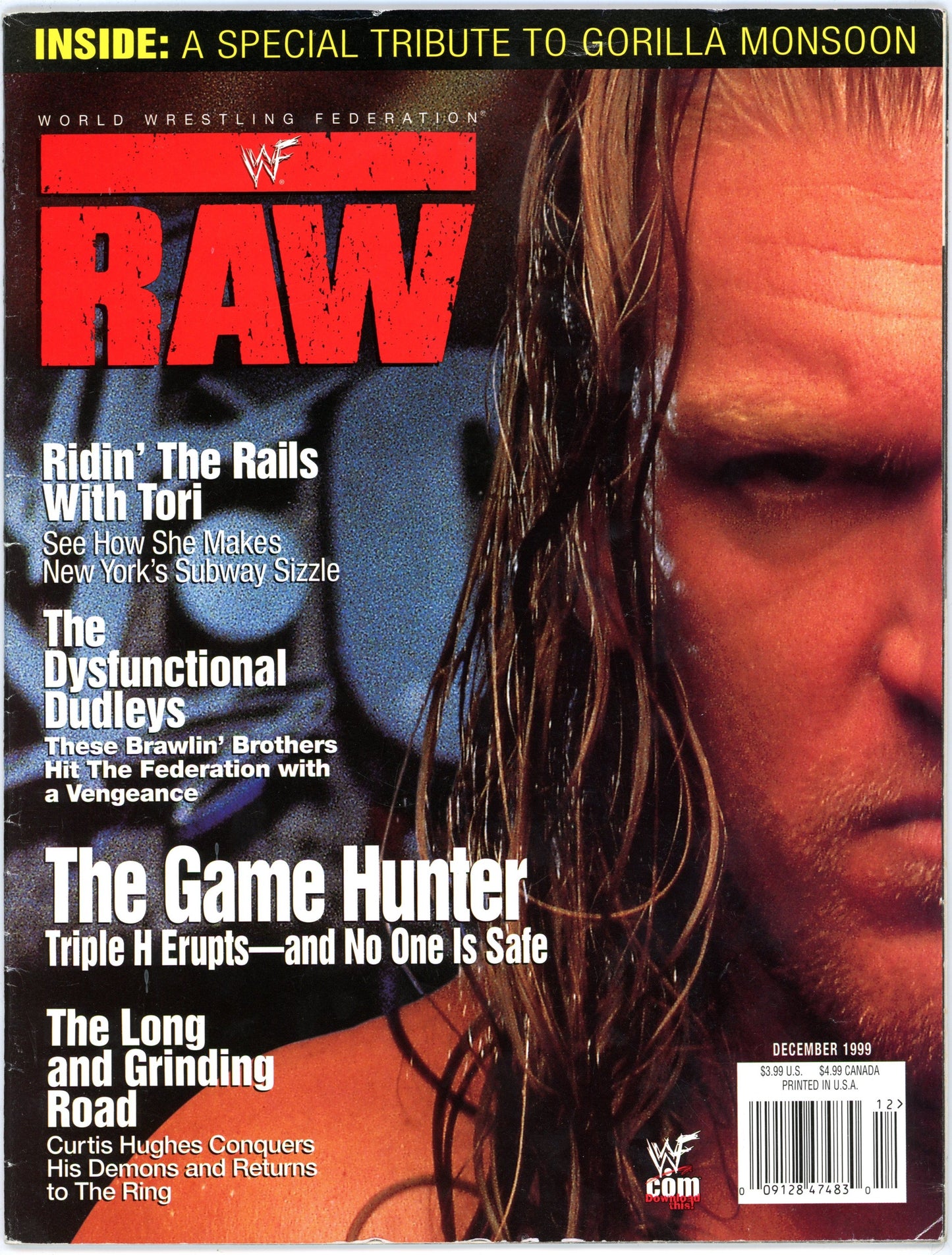 WWF WWE Raw Vintage Wrestling Magazine (December 1999) Triple H Cover
