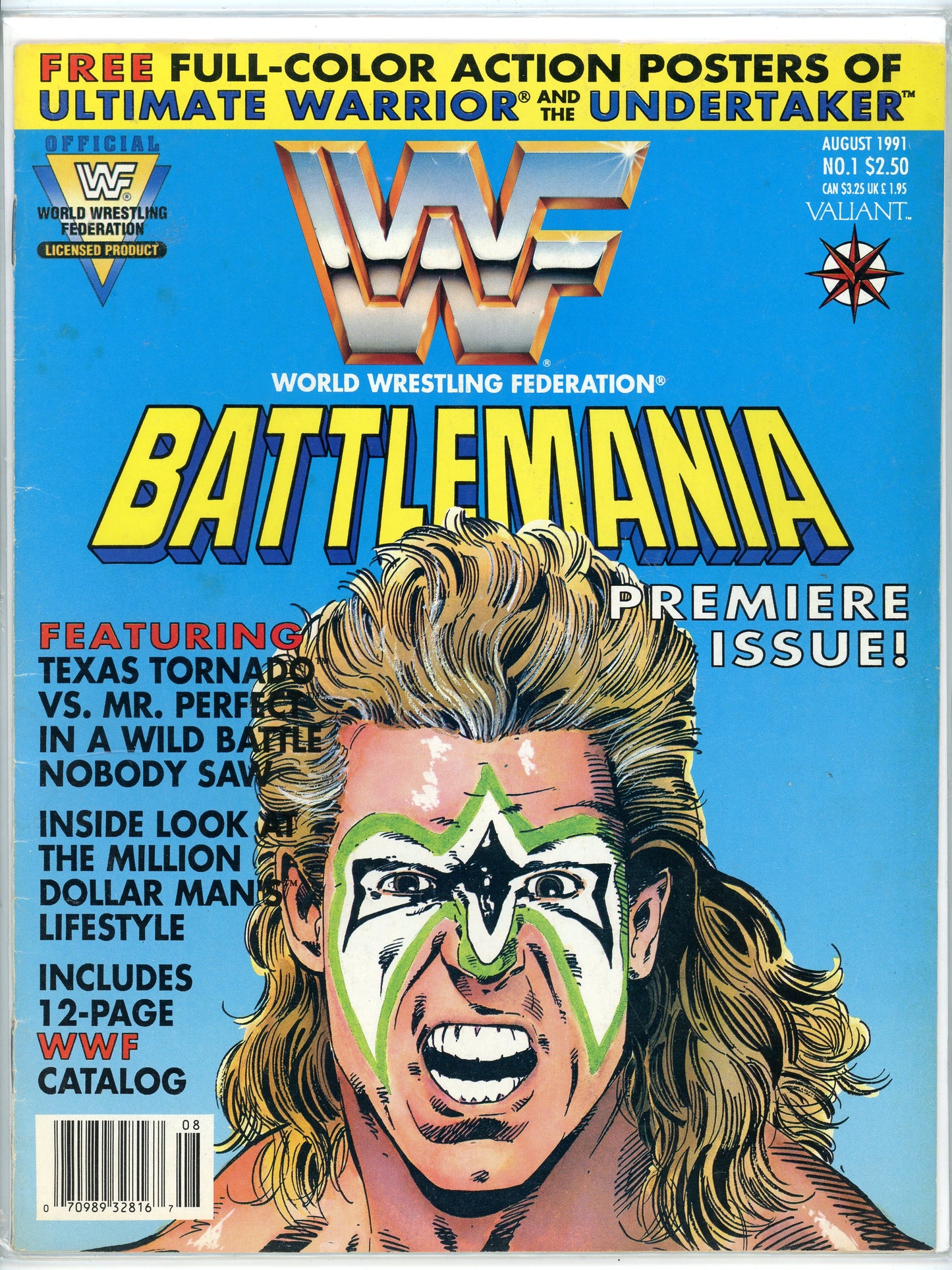 WWF Battlemania Vintage Wrestling Magazine (August, 1991) Premiere Issue