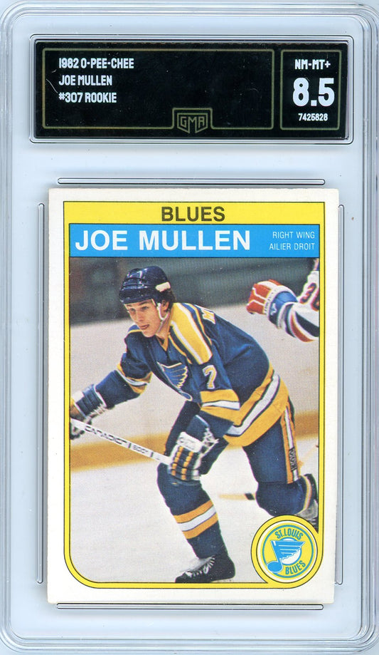 1982 O-Pee-Chee Joe Mullen Graded Rookie Card #307 GMA 8.5