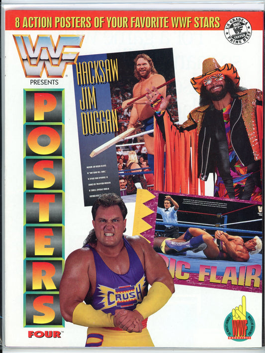 Official WWF Presents Posters Four Vintage Wrestling Magazine