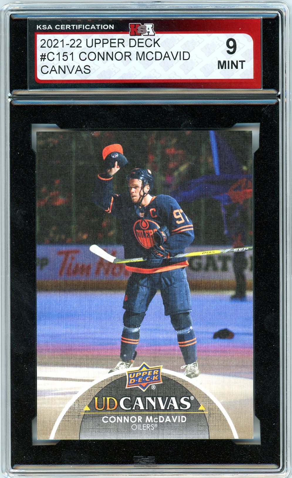 2021/22 Upper Deck Canvas Connor McDavid Graded Card #C151 KSA 9