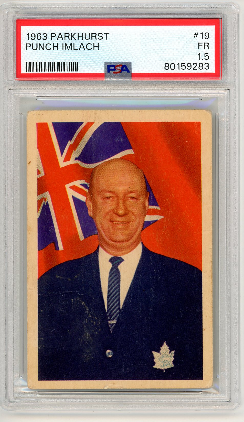 1963 Parkhurst Punch Imlach Graded Card #19 PSA 1.5