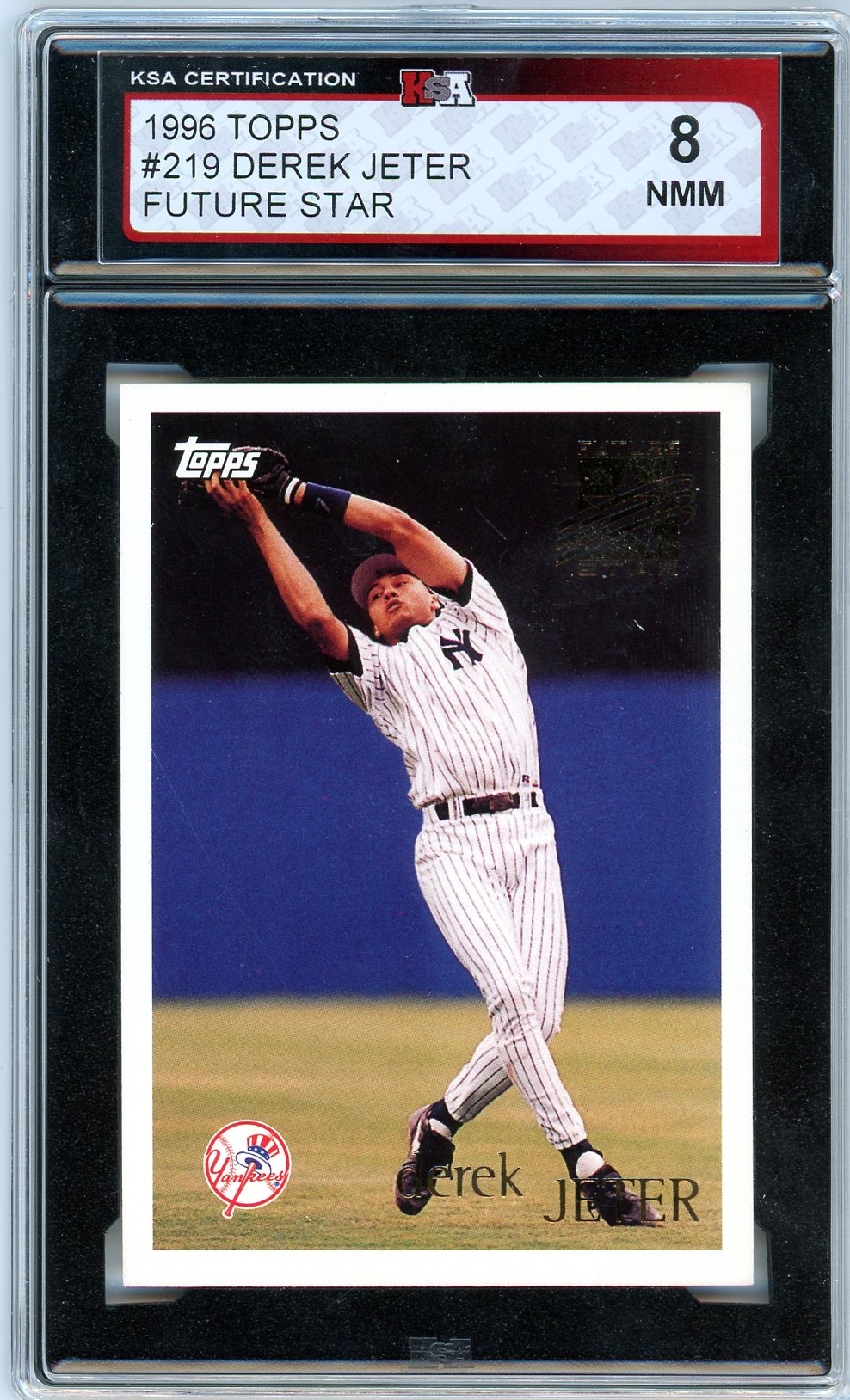 1996 Topps Derek Jeter Future Star Graded Card #219 KSA 8