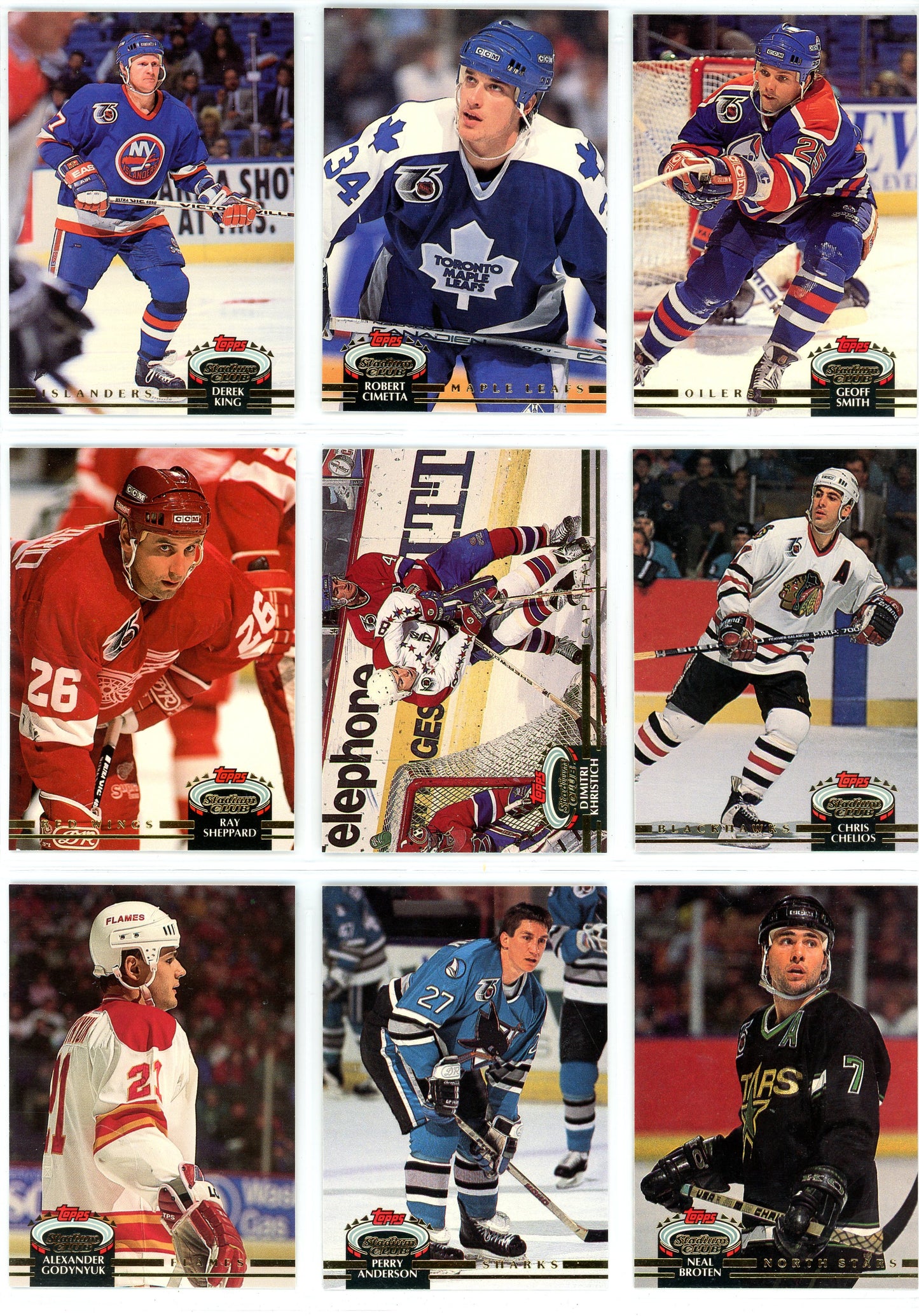 1992/93 Topps Stadium Club Hockey Card Complete Set (250 Cards)