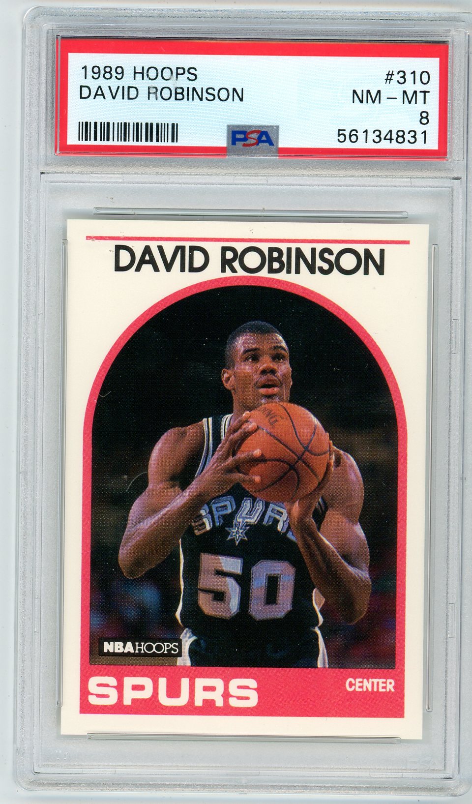 1989 NBA Hoops David Robinson Graded Card #310 PSA 8