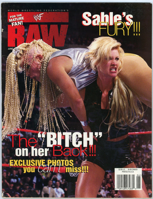 WWF WWE Raw Vintage Wrestling Magazine (June 1998) Sable's Fury