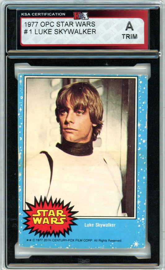1977 OPC O-Pee-Chee Star Wars "Luke Skywalker" #1 Graded Card KSA Authentic