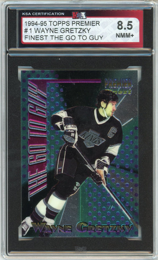 1994/95 Topps Premier Finest Wayne Gretzky Graded Hockey Card #1 KSA 8.5