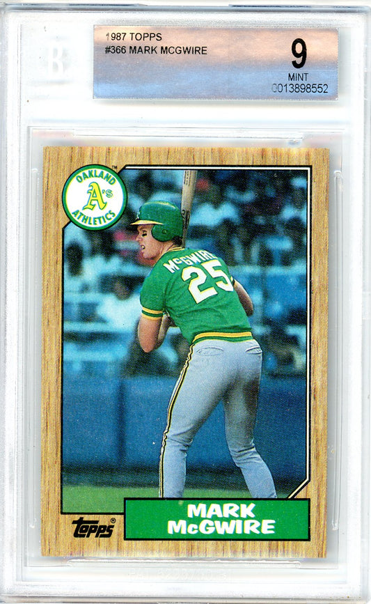 1987 Topps Mark McGwire Graded Card #366 BGS 9