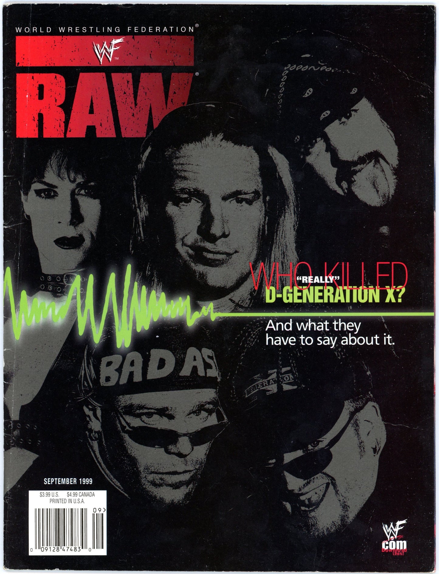 WWF WWE Raw Wrestling Magazine (September 1999) D-Generation X Cover