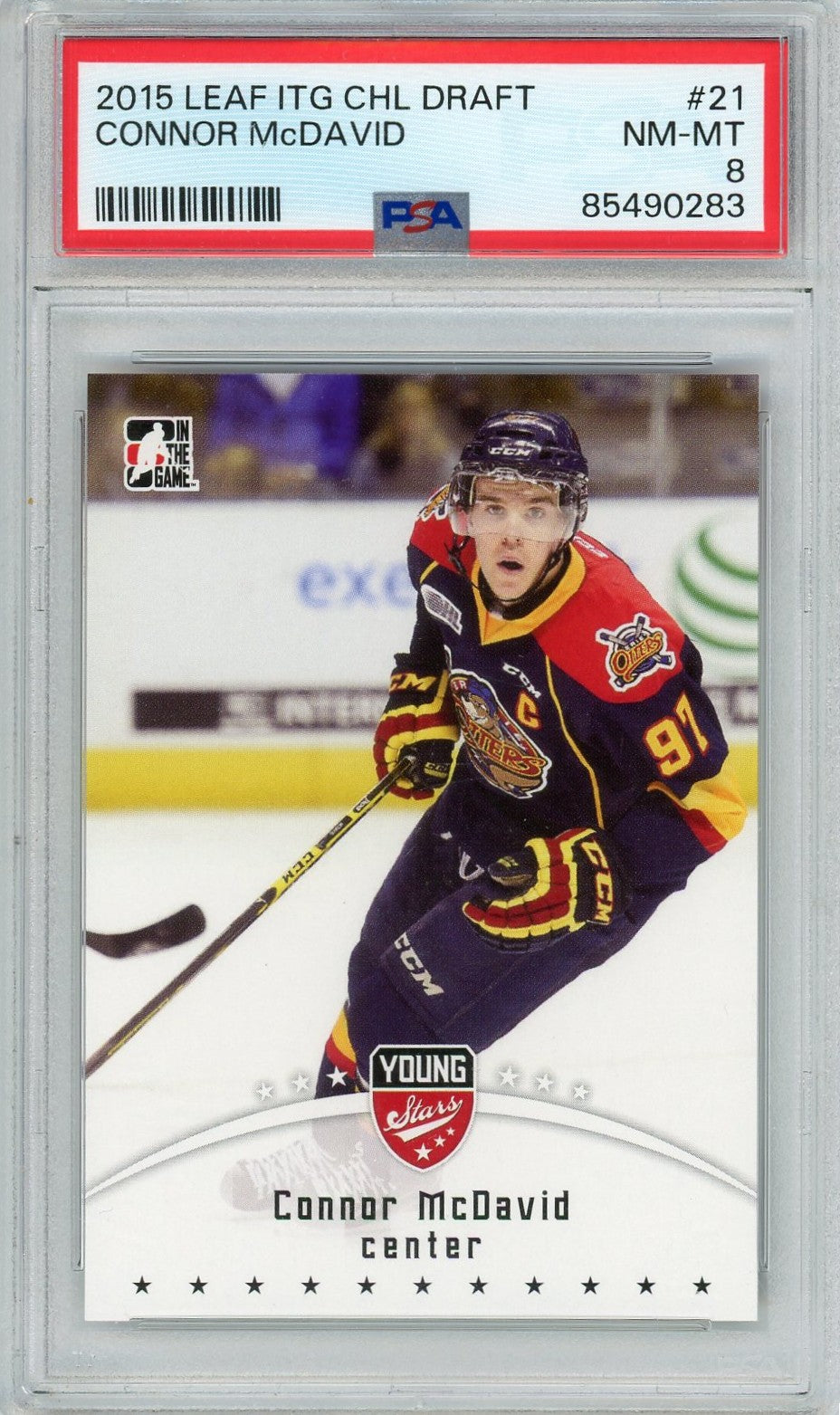 2015 Leaf CHL Draft Connor McDavid Graded Rookie Card #21 PSA 8