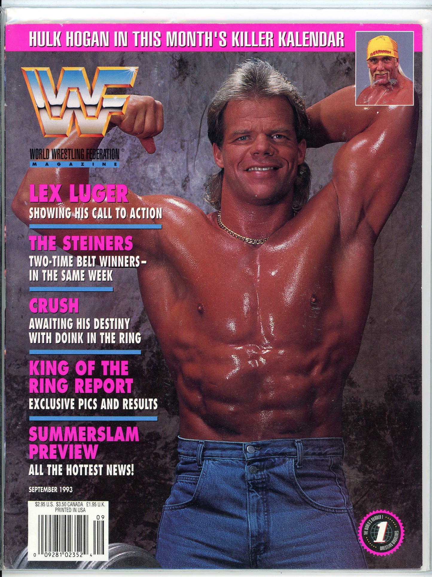 WWF Magazine Vintage Wrestling Magazine (September, 1993) Lex Luger