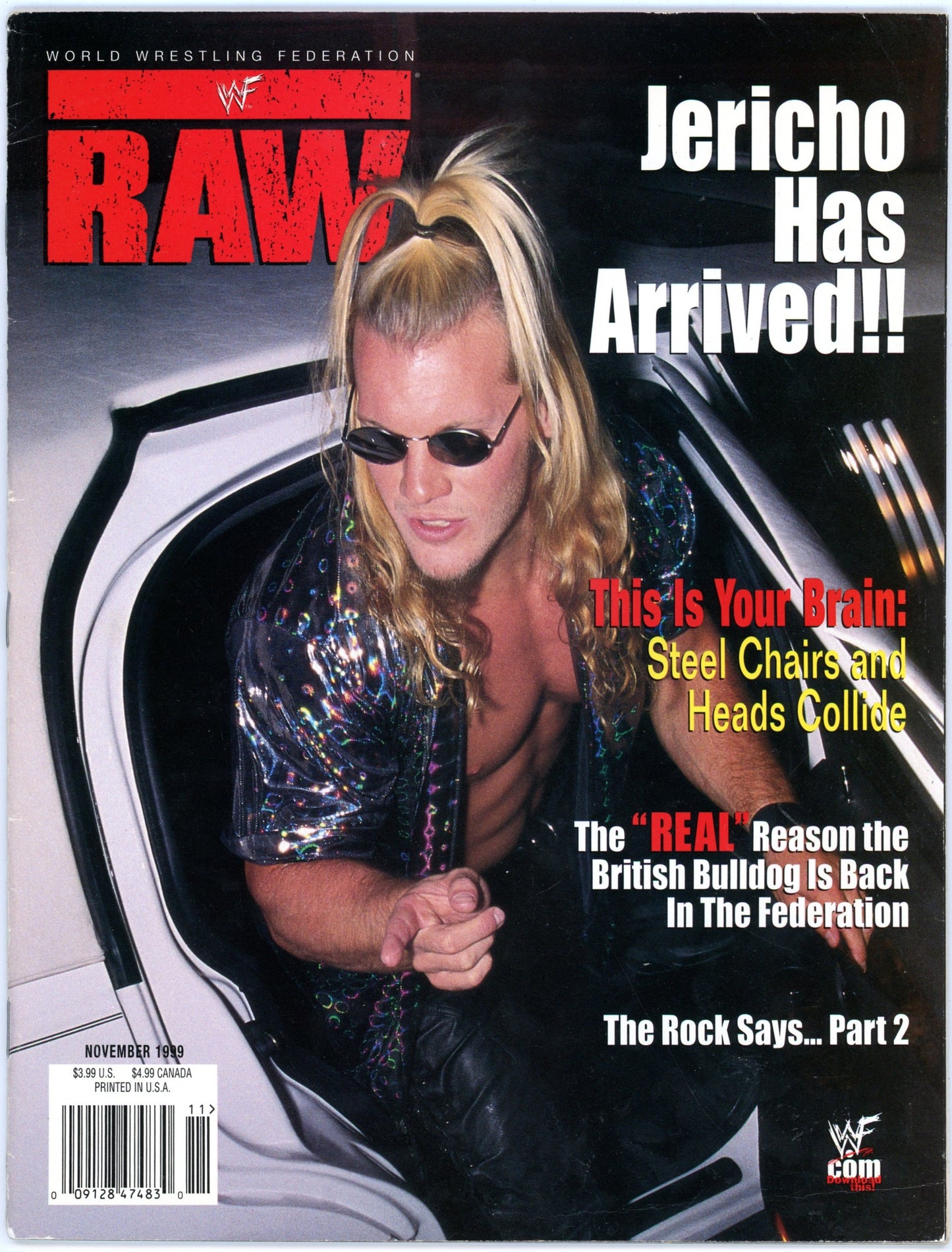 WWF WWE Raw Vintage Wrestling Magazine (November 1999) Chris Jericho Cover