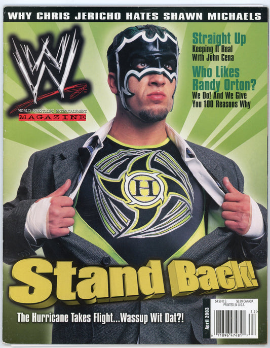 WWE Vintage Wrestling Magazine (April 2003) The Hurricane Cover