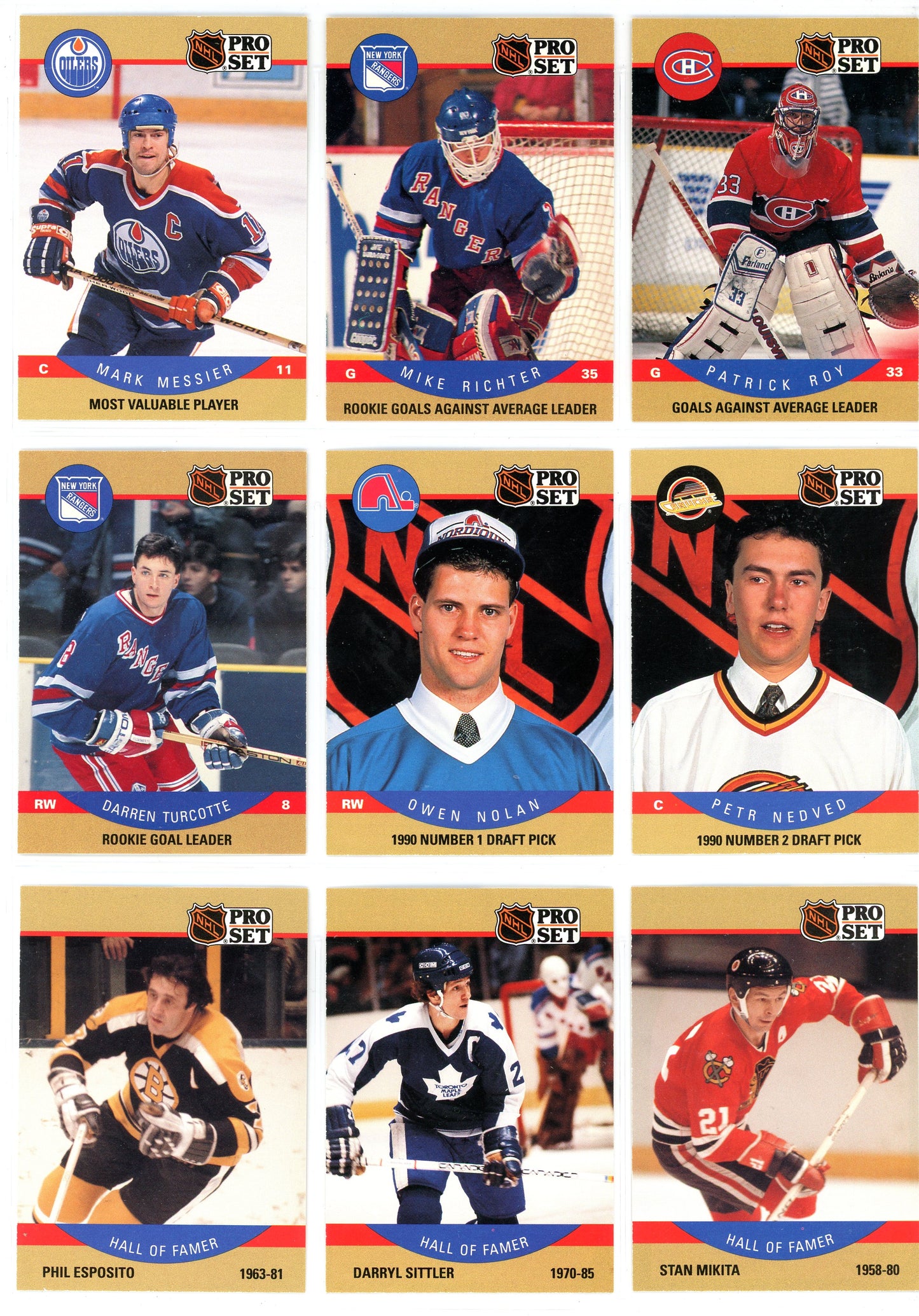 1990 Pro Set NHL Hockey Card Complete Set (705 Cards) + Errors and Corrections