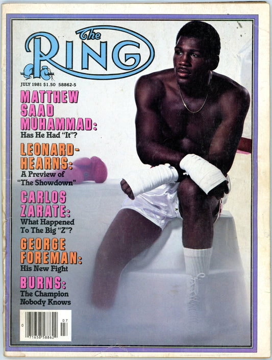 The Ring Vintage Boxing Magazine (July 1981) Matthew Saad Muhammad Cover