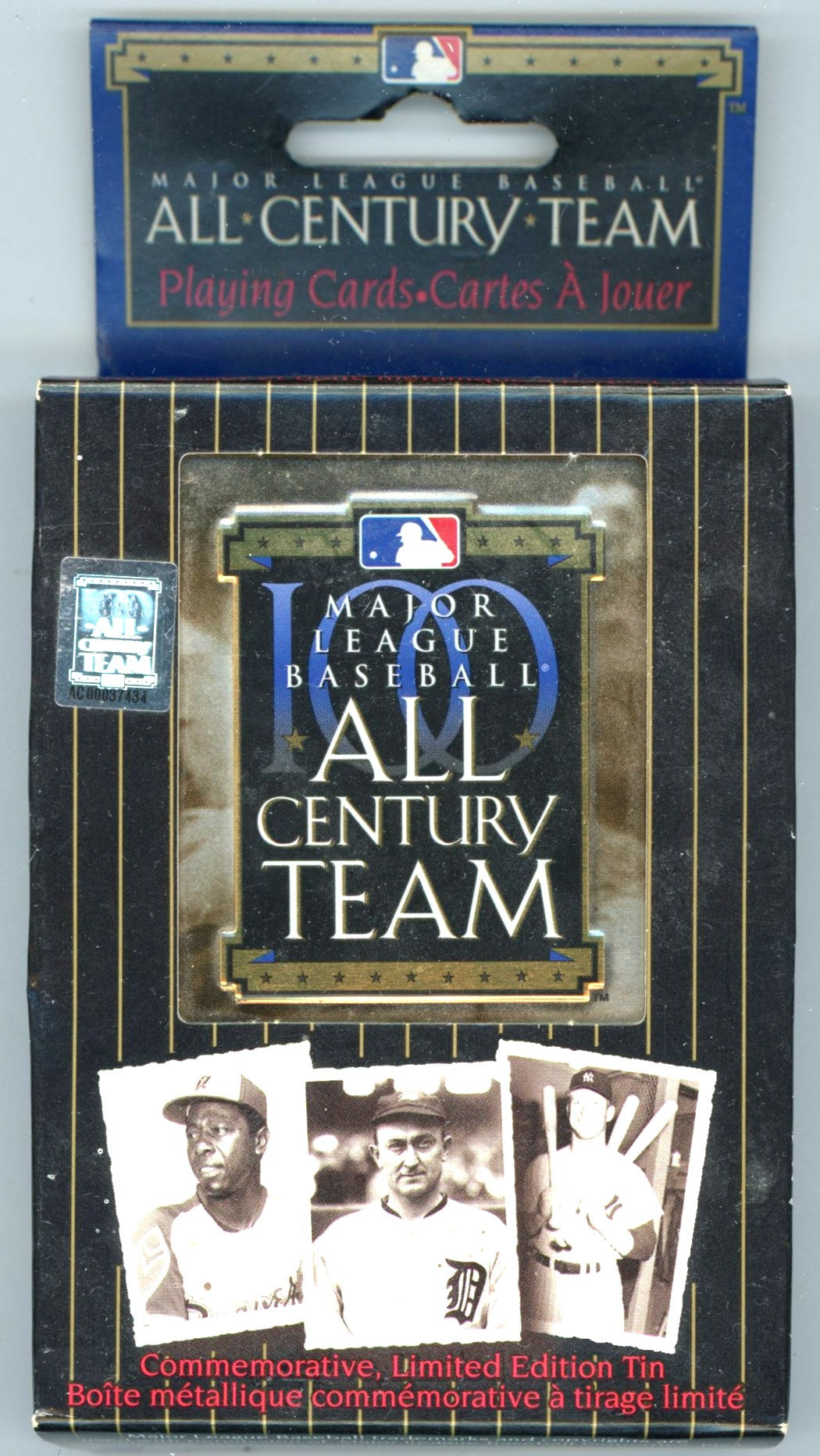 Bicycle MLB Baseball All Century Team Collectible Playing Card Deck Commemorative Tin