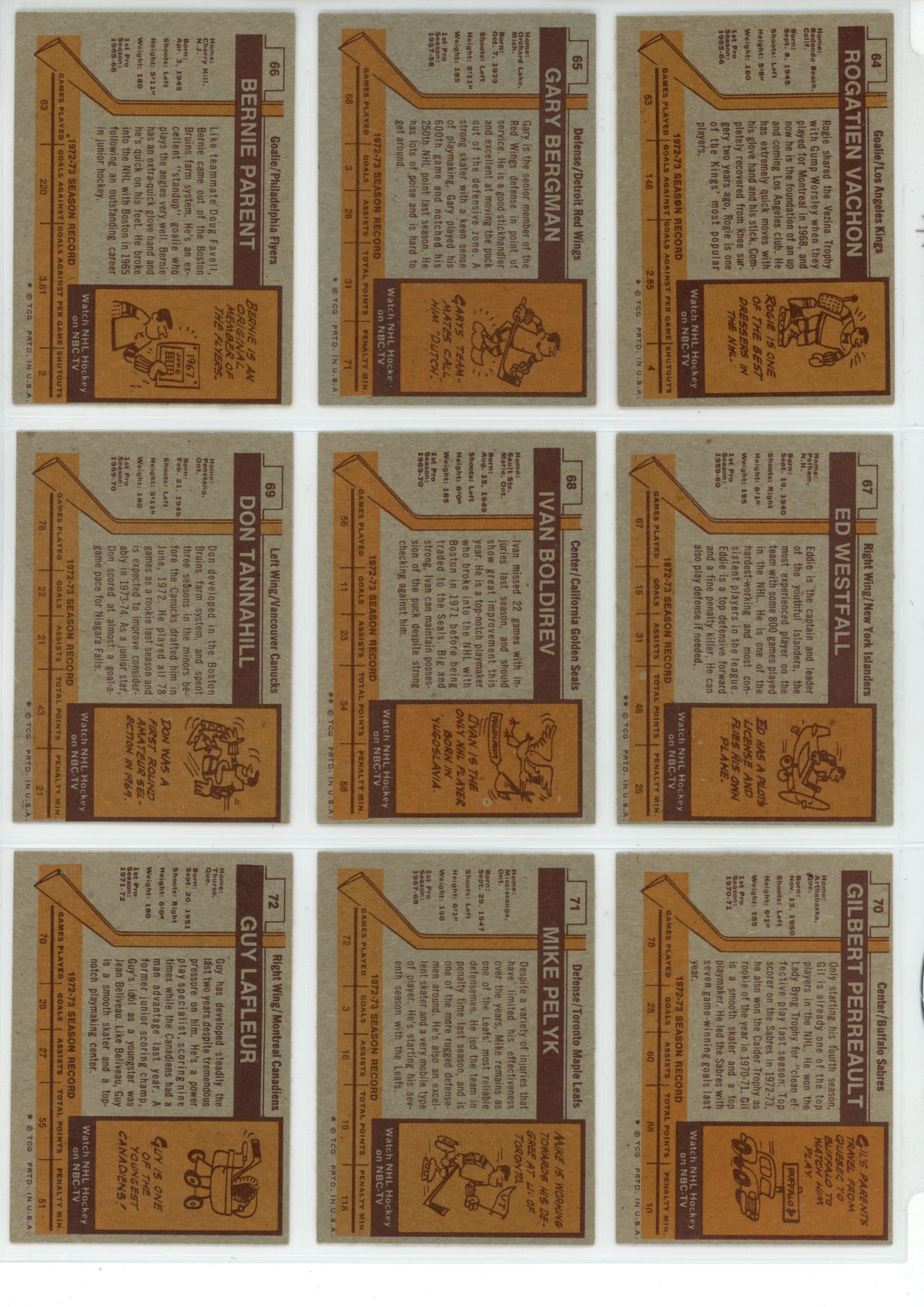 1973/74 Topps NHL Hockey Card Complete Set (198 Cards) Bobby Orr, Ken Dryden EX+ / NM