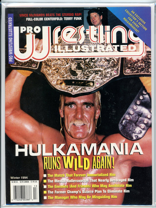 Pro Wrestling Illustrated Vintage Magazine (Winter 1994) Hulk Hogan Cover, Terry Funk Centerfold