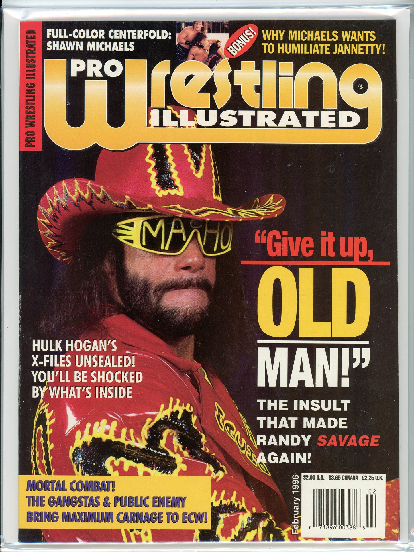 Pro Wrestling Illustrated Vintage Magazine (February, 1996) Randy Savage