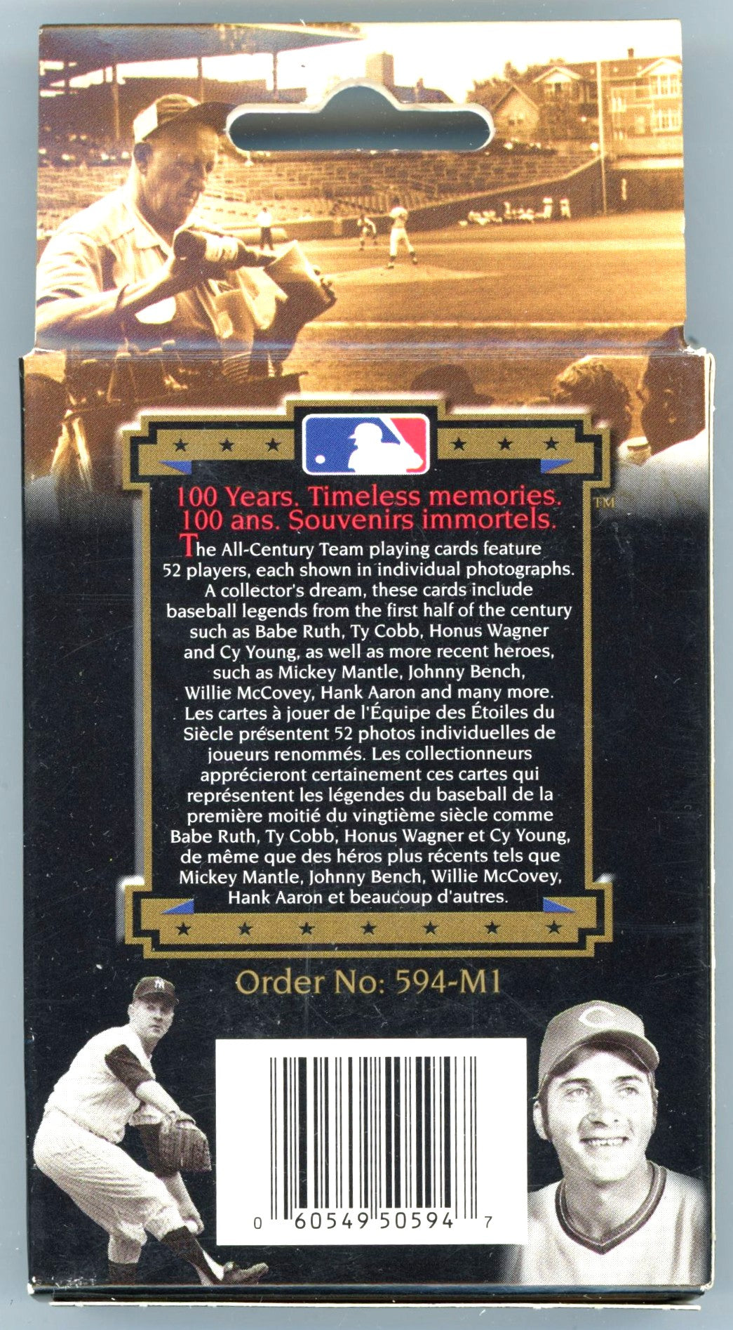 Bicycle MLB Baseball All Century Team Collectible Playing Card Deck Commemorative Tin