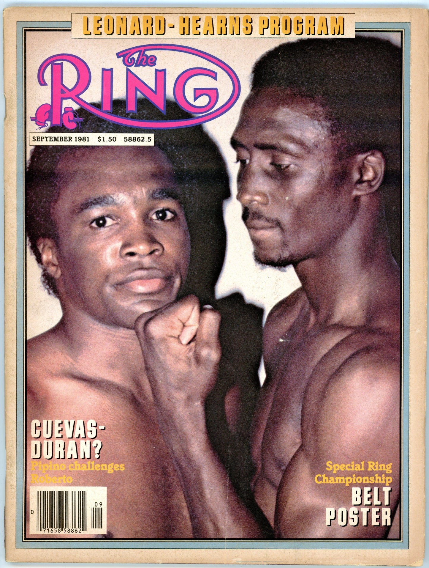 The Ring Vintage Boxing Magazine (September 1981) Pipino Curvas vs. Roberto Duran