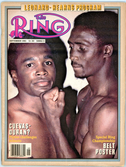 The Ring Vintage Boxing Magazine (September 1981) Pipino Curvas vs. Roberto Duran