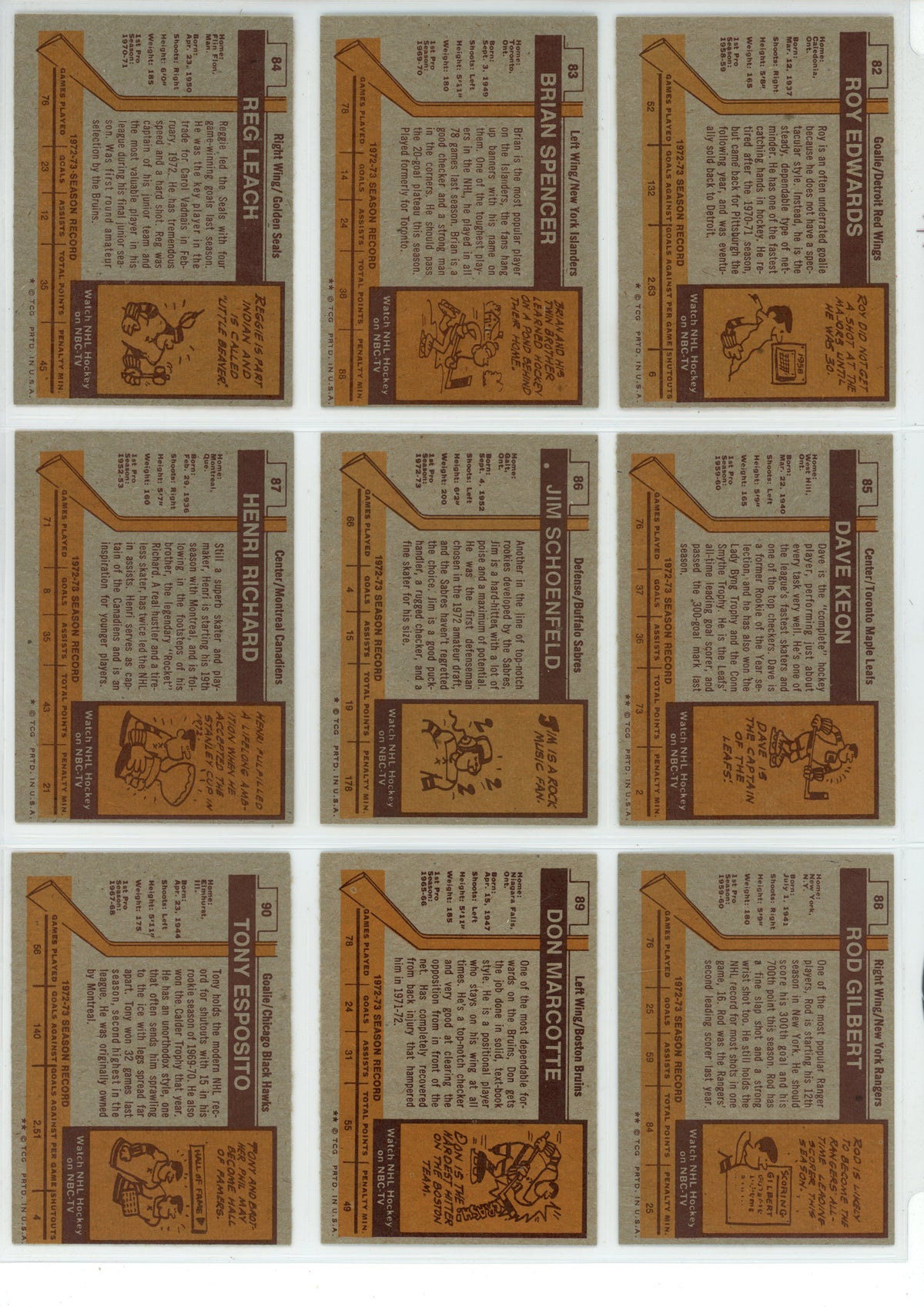 1973/74 Topps NHL Hockey Card Complete Set (198 Cards) Bobby Orr, Ken Dryden EX+ / NM
