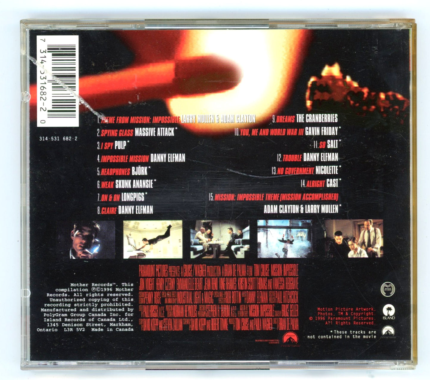 Mission: Impossible (1996) Motion Picture Soundtrack Vintage CD